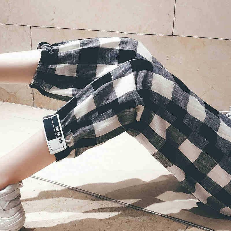 Black White Plaid Pants Sweatpants