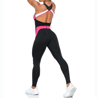 Splicing Yoga Set Fitness Women Jumpsuit