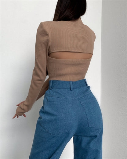 Solid Long Sleeve Turtleneck Tshirt