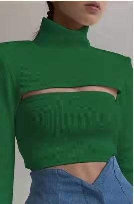 Solid Long Sleeve Turtleneck Tshirt