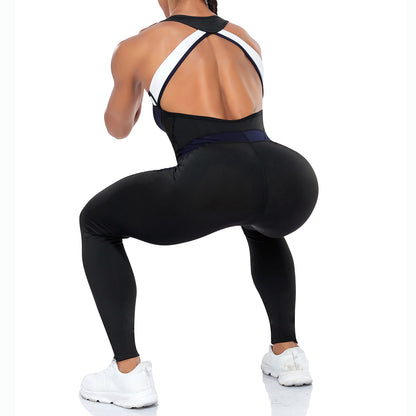 Splicing Yoga Set Fitness Women Jumpsuit